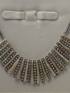 Statement Pearl and Crystal Collar Necklace